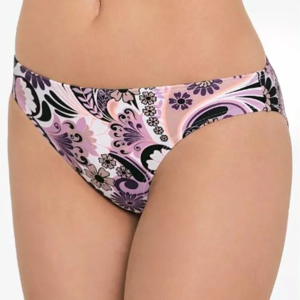 Salt + Cove NWT Junior's Purple Paisley Hipster Bikini Bottoms Size L